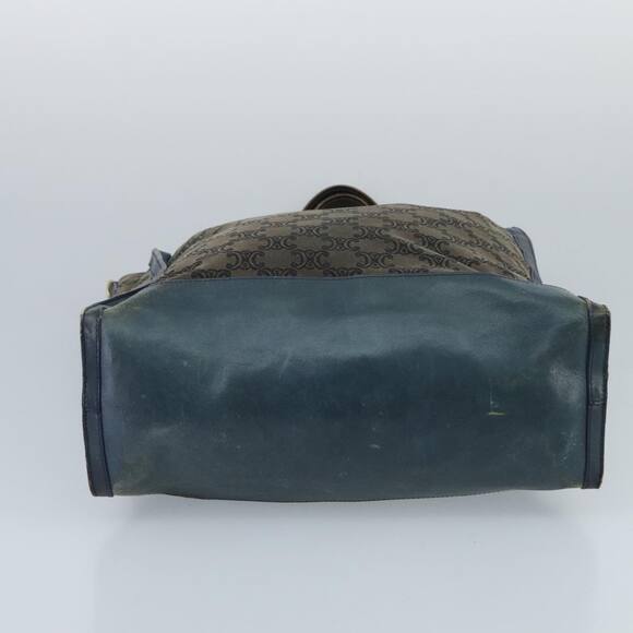 CELINE Paris Macadam Canvas Tote Bag Brown Navy Gold - Picture 5 of 16